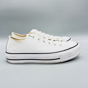 Converse Shoes Womens 10 White Leather Chuck Taylor All Star 2 Low Sneakers